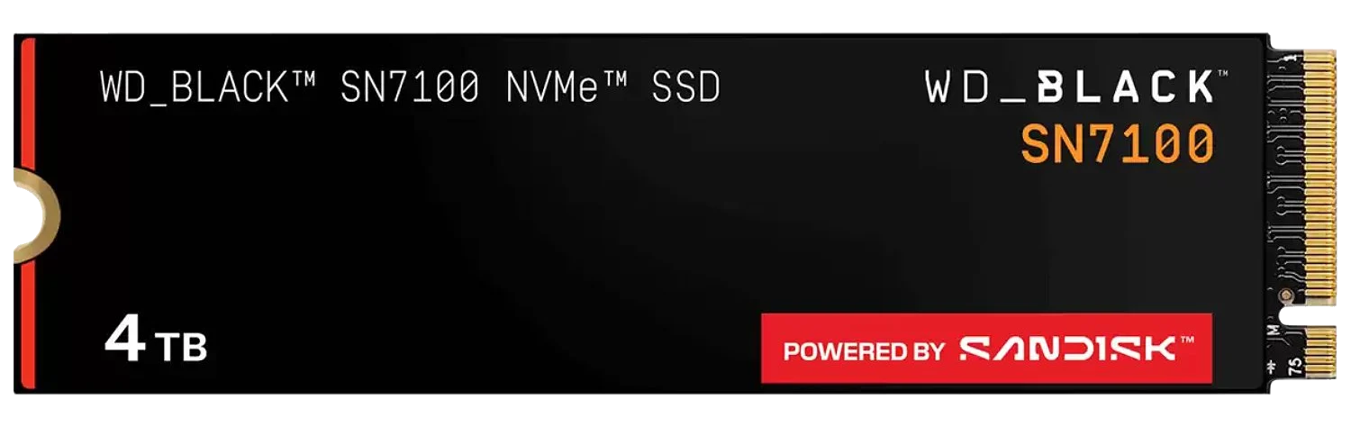 דיסק קשיח Western Digital® 4TB NVME Black SN7100 R/W 7250/6950 MB/s Gen4 x4 PCIe