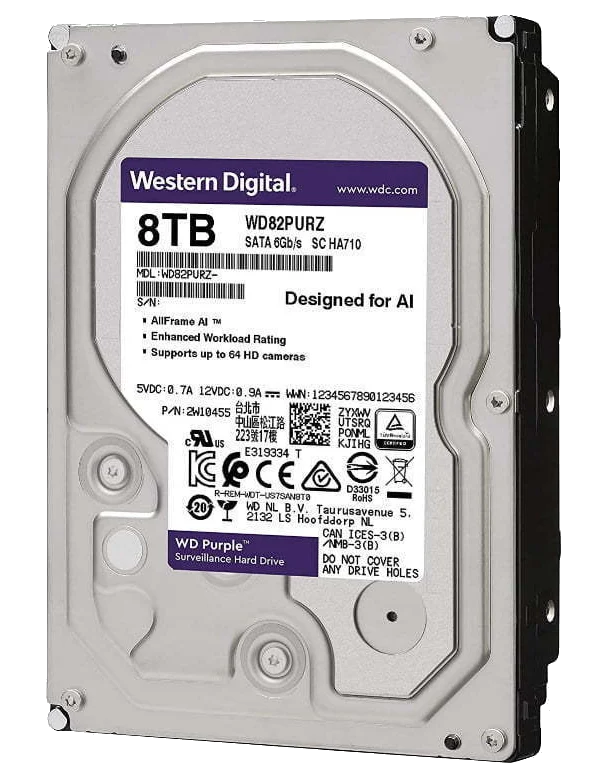 כונן קשיח WD Caviar® SE SATA-III WD82PURZ 8000GB 256MB Western Digital