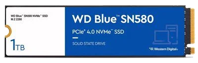 דיסק קשיח Western Digital® 1000GB NVME Blue SN580 Gen3 x4 PCIe