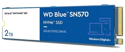 דיסק קשיח Western Digital® 2TB NVME Blue SN570 Gen3 x4 PCIe