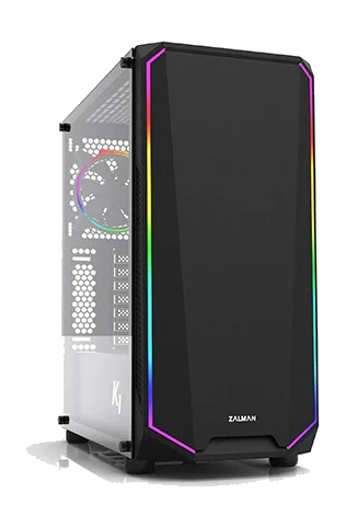 ZALMAN™ K1 ATX Mid Tower Black ,Tool-free, no PSU, 120mm RGB FAN , USB2/3, Audio