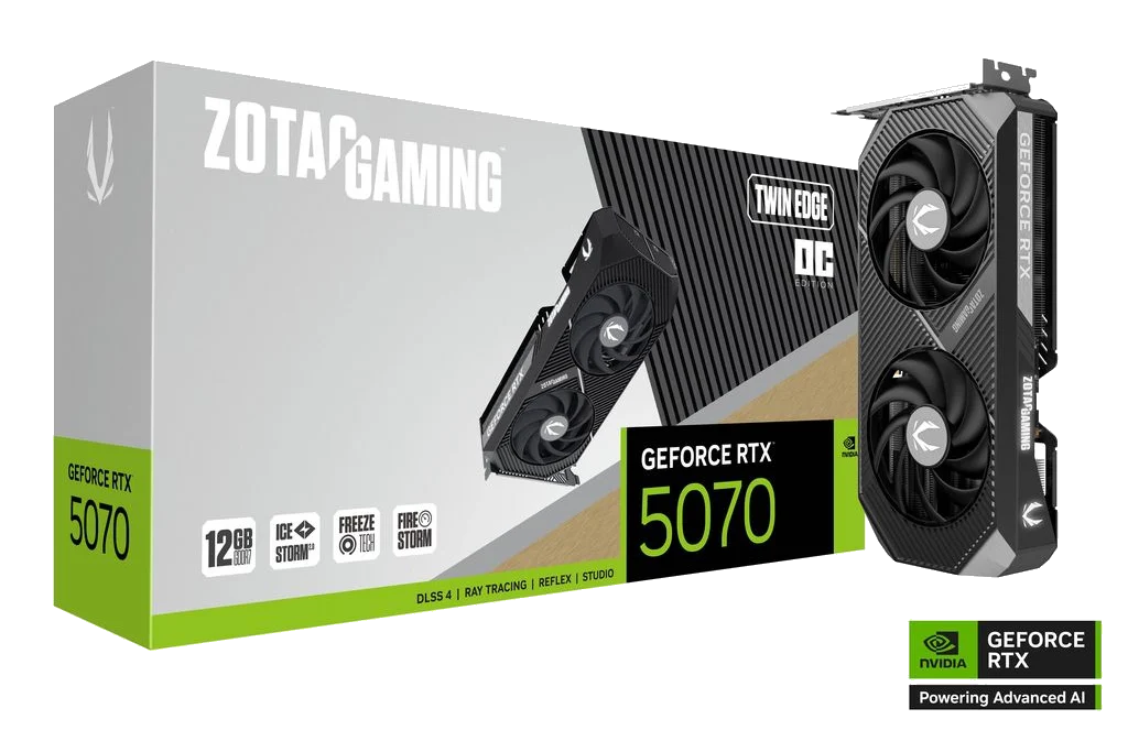 ZOTAC nVIDIA Geforce RTX 5070 12GB GDDR7 RTX 5070 Twin Edge OC Dual Fan 3DP+HDMI