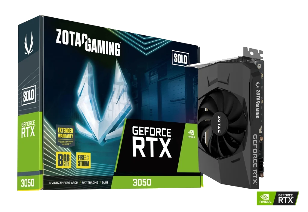ZOTAC GAMING GeForce RTX 3050 Solo 8GB DisplayPort / HDMI, PCI-E
