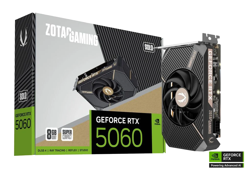 ZOTAC GAMING GeForce RTX 5060 Solo 8GB DisplayPort / HDMI, PCI-E