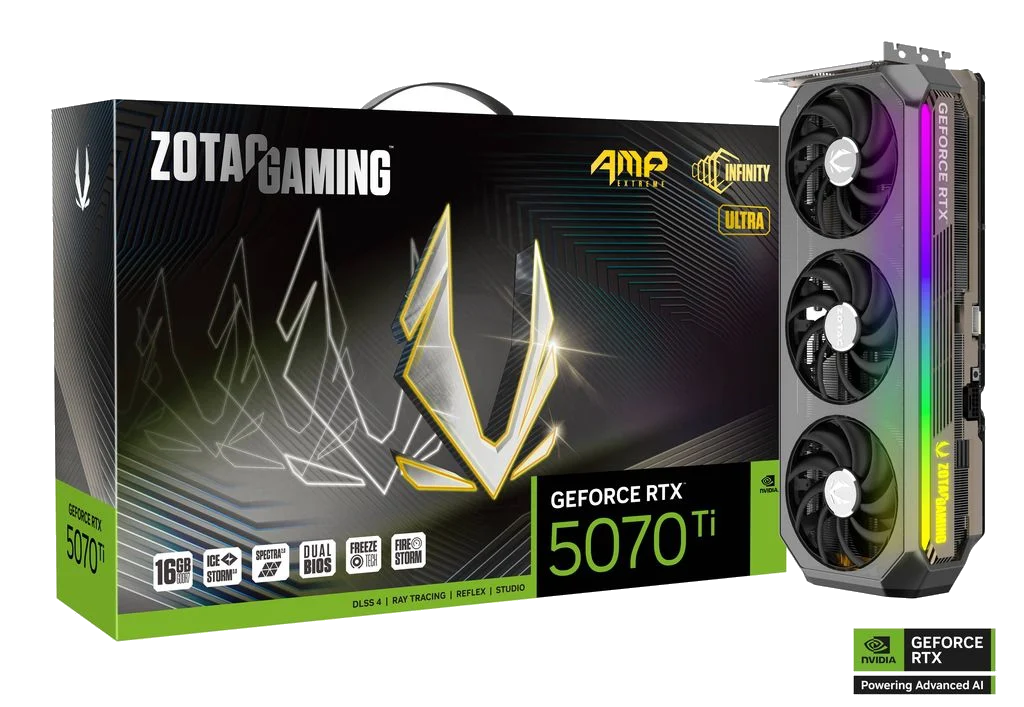 ZOTAC GAMING GeForce RTX 5070 Ti AMP Extreme INFINITY ULTRA Triple Fan 3DP+HDMI