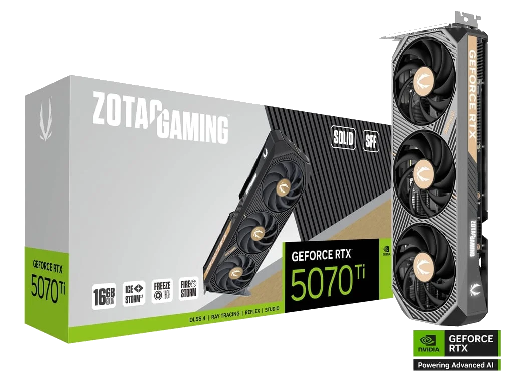 ZOTAC GAMING GeForce RTX 5070 Ti SOLID SFF Triple Fan 3DP+HDMI