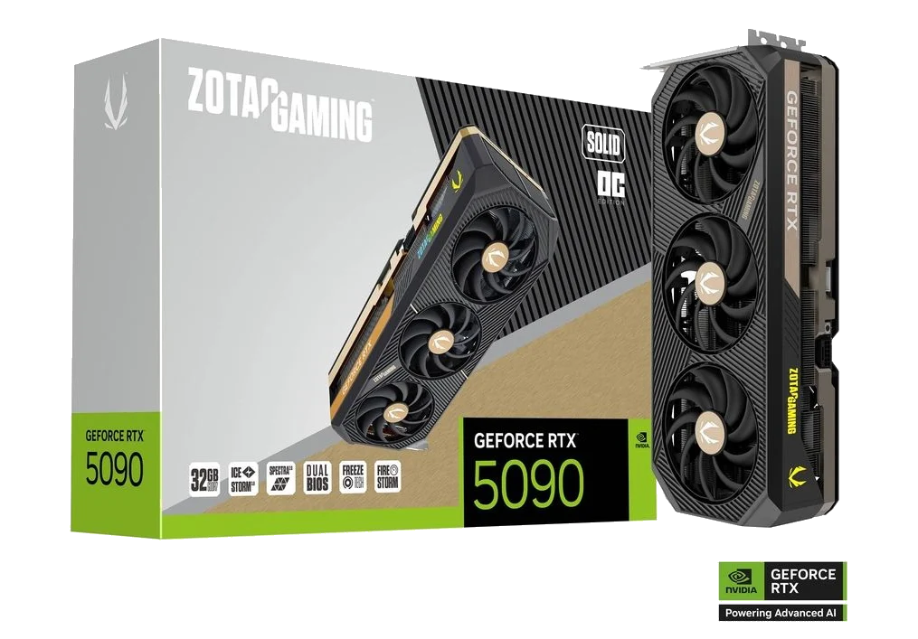 ZOTAC GAMING nVIDIA Geforce 5090 32GB GDDR7 SOLID OC Triple Fan 3DP+HDMI